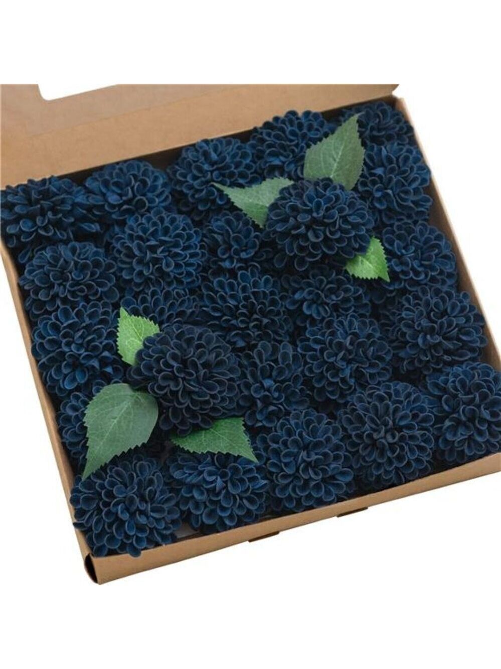Navy Blue Fake Flowers 25pcs DIY Wedding Bouquet Centerpiece Decor Stems